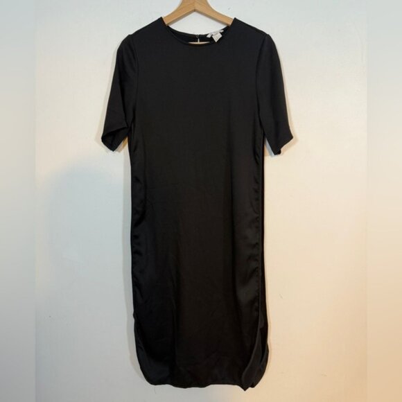 H&M Black Short Sleeve Midi Dress - Size US 10 / CA 10 - Picture 2 of 8